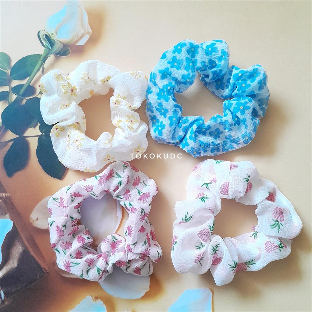 KARET SCRUNCHIE POLOS BESAR / KUNCIRAN RAMBUT / IKAT RAMBUT POLOS