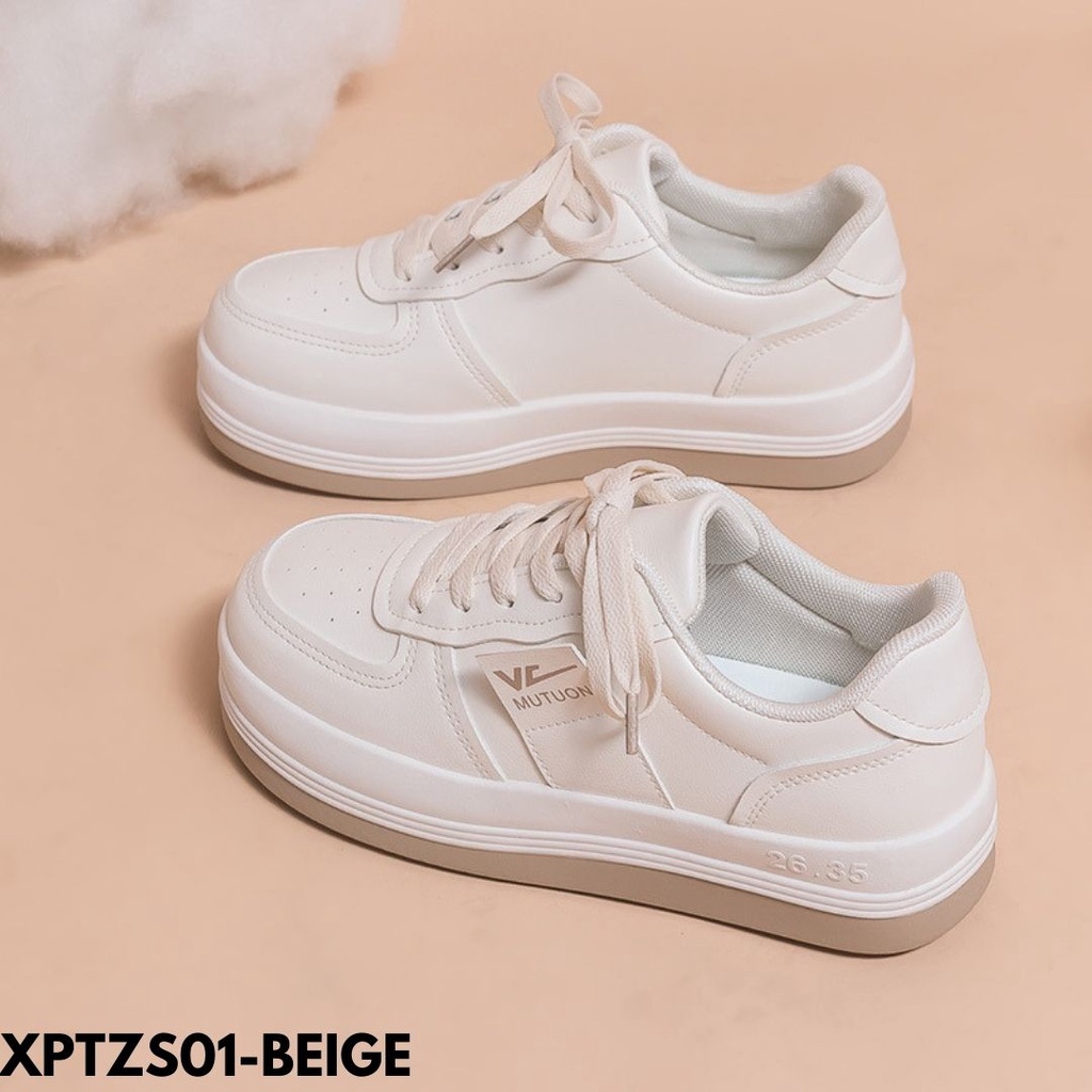 SNEAKERS WANITA IMPOR BAHAN PU KEREN MODEL HIGHSOLE FASHION KOREA STYLE KEKINIAN PTZS01