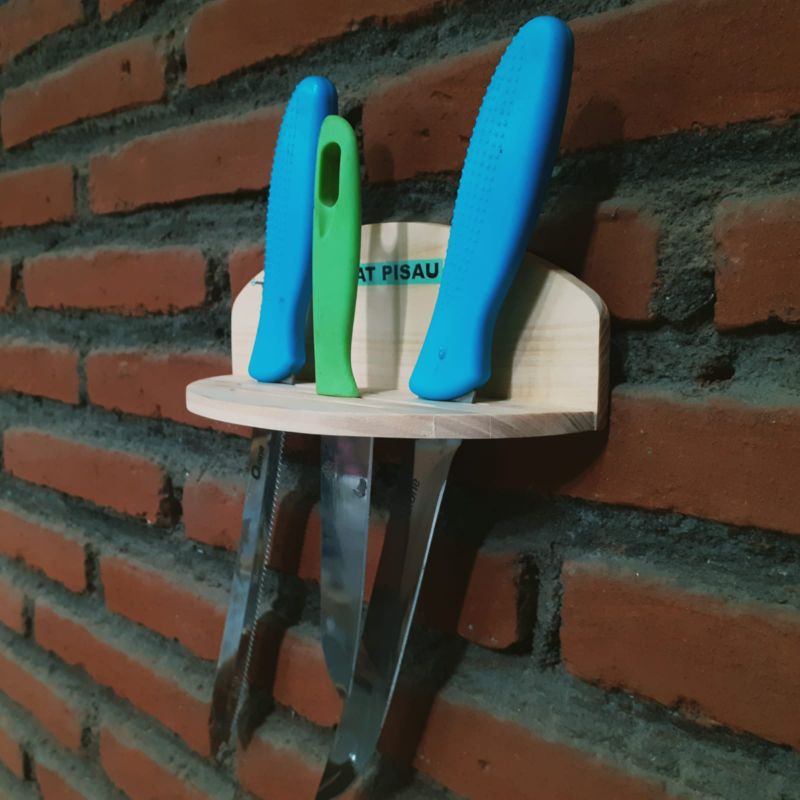 Tempat Pisau Knife Place / Tempat Pisau Dapur Kayu/ Rak Pisau Dinding (Gantung)