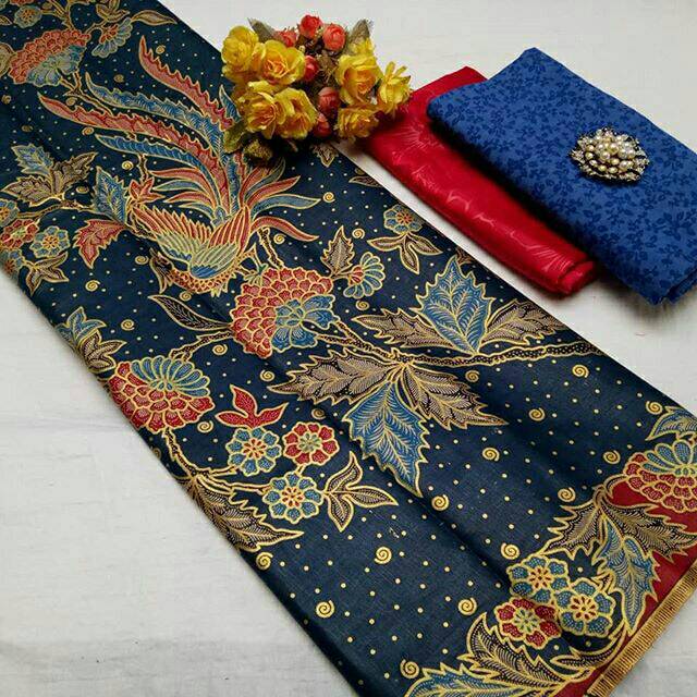 Kain batik merak biru