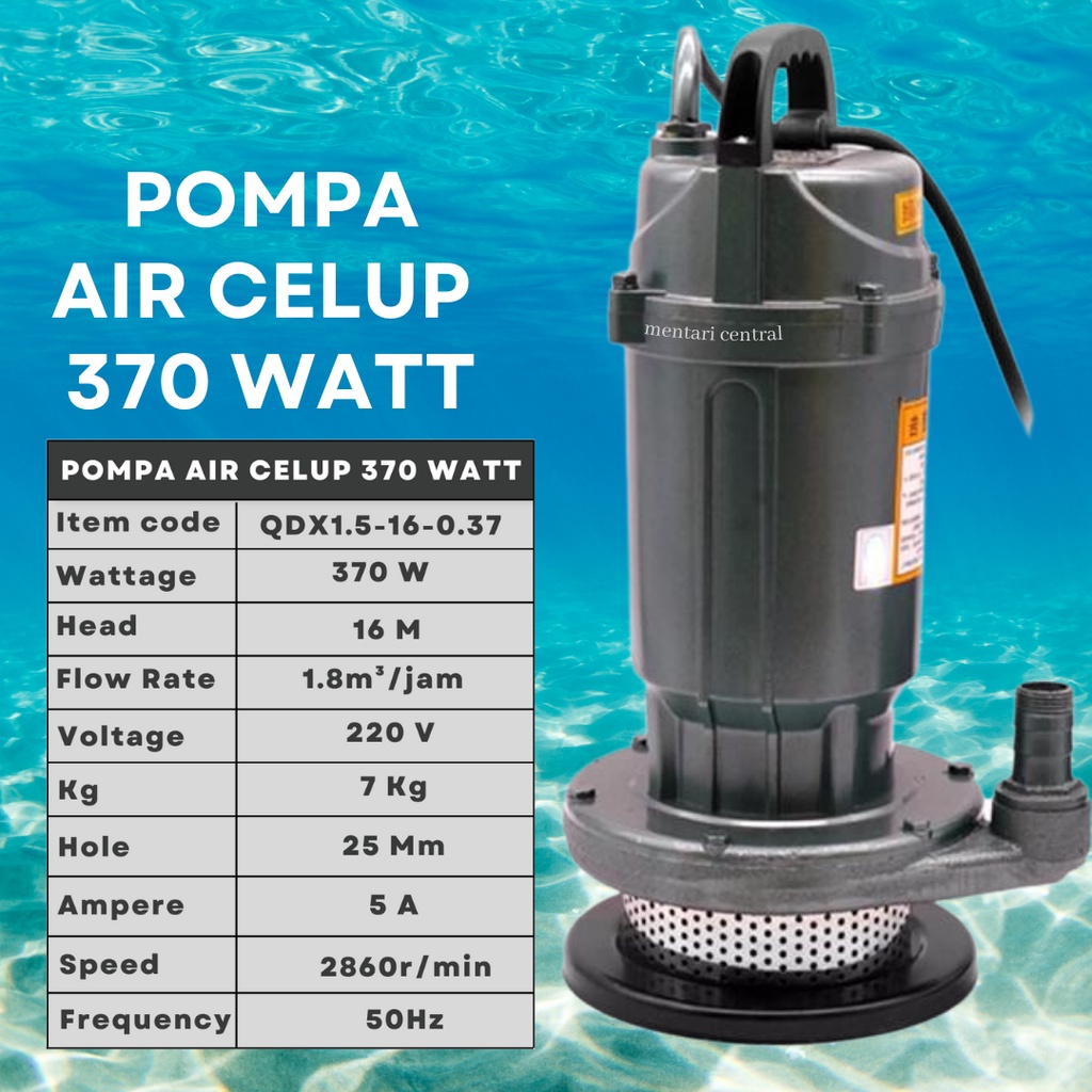 Pompa Celup Air Kotor 370w Submersible Water Pump Pompa air bosster Pompa sawah pompa pertambangan pompa perkebunan pompa hotel pompa dapur pompa perumahan