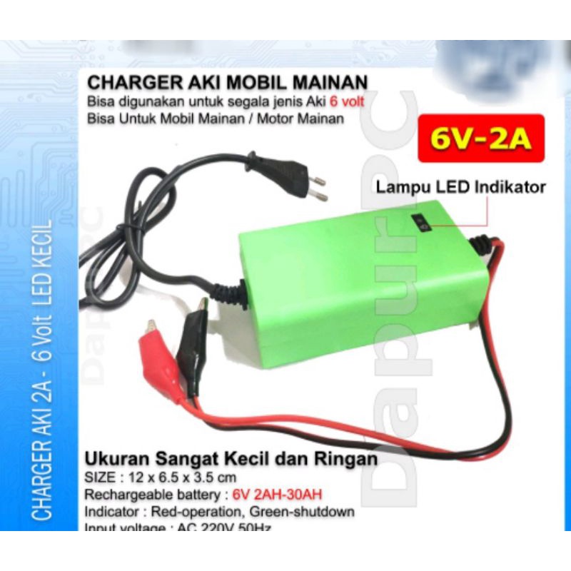 carger aki 6 volt mainan mobil mobilan