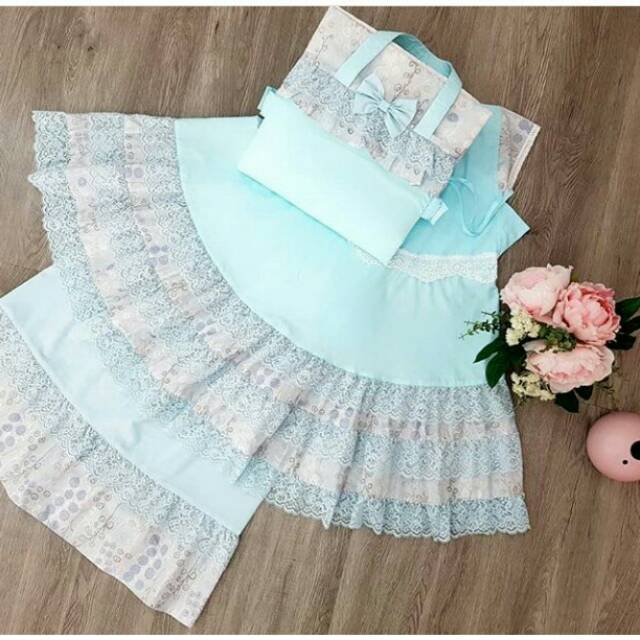 Mukena katun premium prayer set ibu dan anak mulai sz 4 th s.d 15 tahun warna biru by alilac