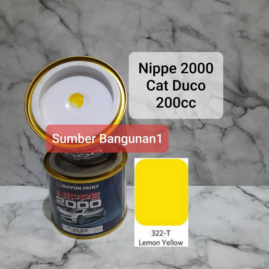 Nippe 2000 Lemon Yellow 322T cat duco besi kuning otomotif motor mobil