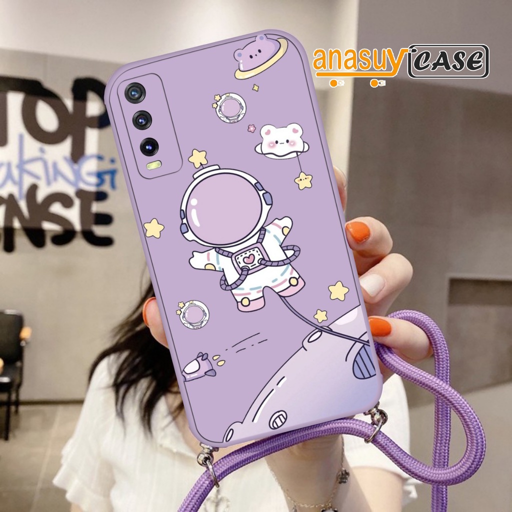 (UV04) Softcase Macaron Motif + Tali Lanyard Vivo Y50|Y30|Y91|Y93|Y95|Y91C|Y11|Y12|Y15|Y17|Y20|Y12S-2