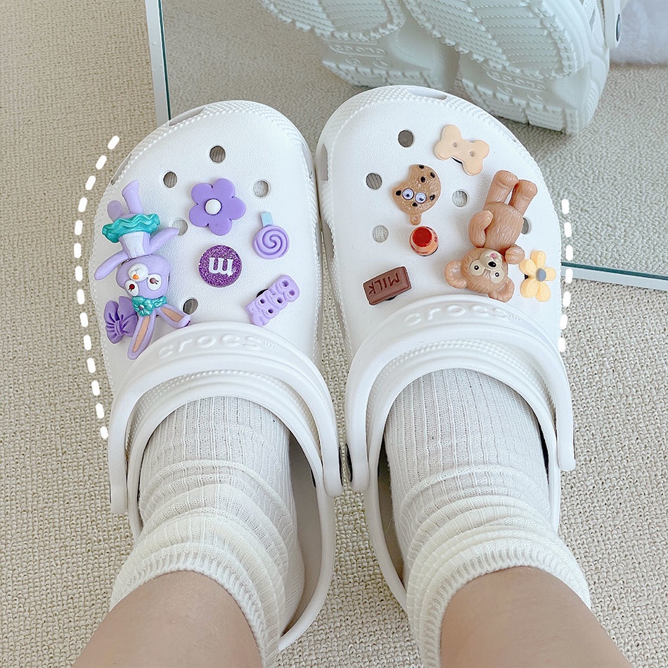 12pcs Kancing Sepatu Desain Kartun Disney croc / jibz / Button croc / Charm / DIY