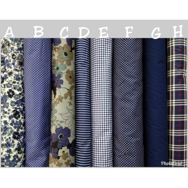 CUST Aneka motif navy katun jepang ori by tokai senko