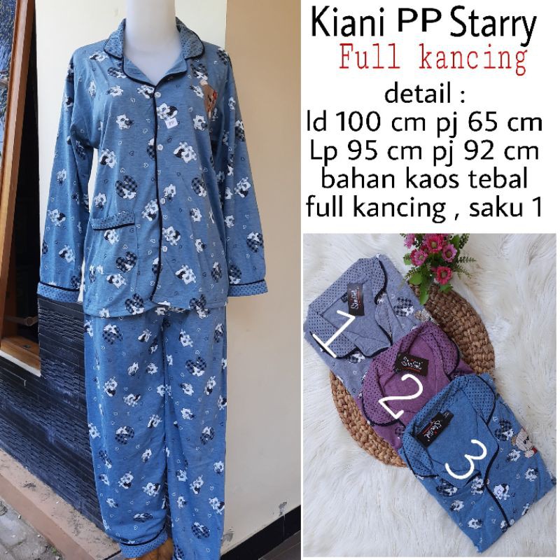 Baju Tidur Wanita Dewasa Setelan Kaos Lengan Panjang Piyama Full Kancing Murah Busui Shopee Indonesia