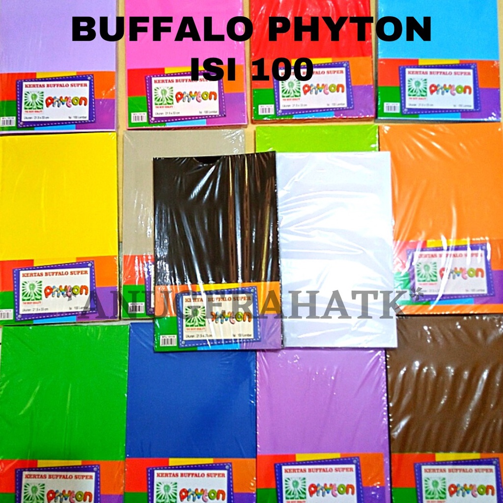

(1Pack isi 100lbr) Kertas Cover Jilid Bufalo Buffalo uk f4 Merk Phyton yg Asli