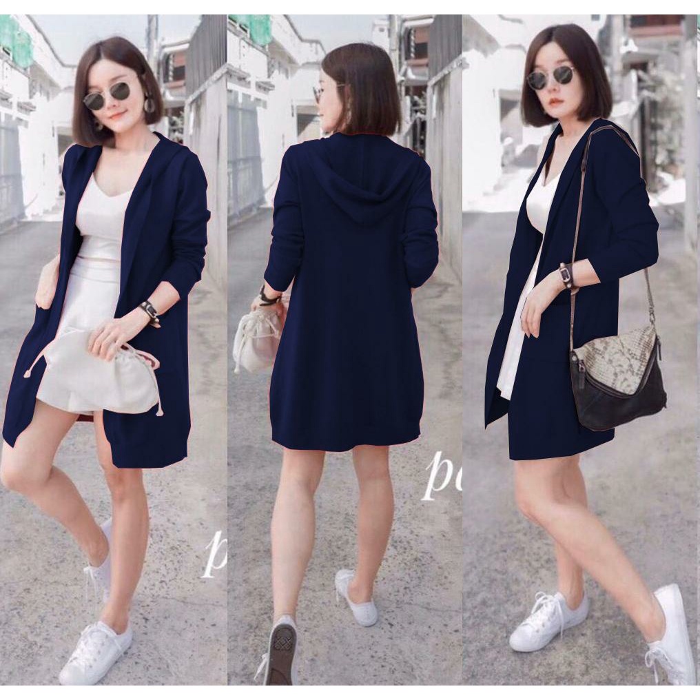 WSE390 - Cardigan Hoodie Rajut Outer Rajut PREMIUM QUALITY LD 100 - 120 CM PJ 80 - 110 CM PREMIUM QUALITY