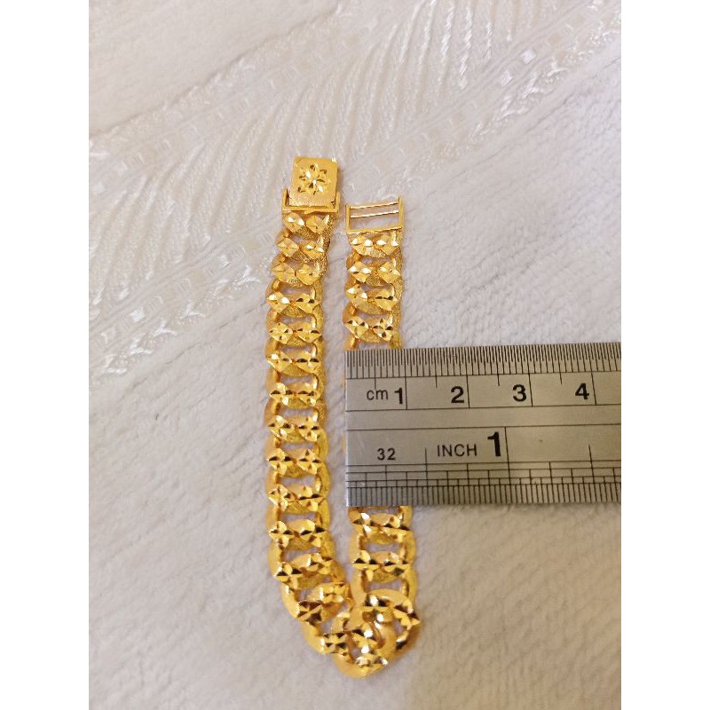 GELANG SISIK NAGA PERAK 925 SILVER LAPIS MAS KUNING 24K