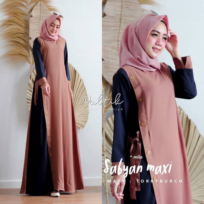 Baju Gamis Syari Wanita Terbaru - Luna Long Maxi Dress Hijab Muslim ..