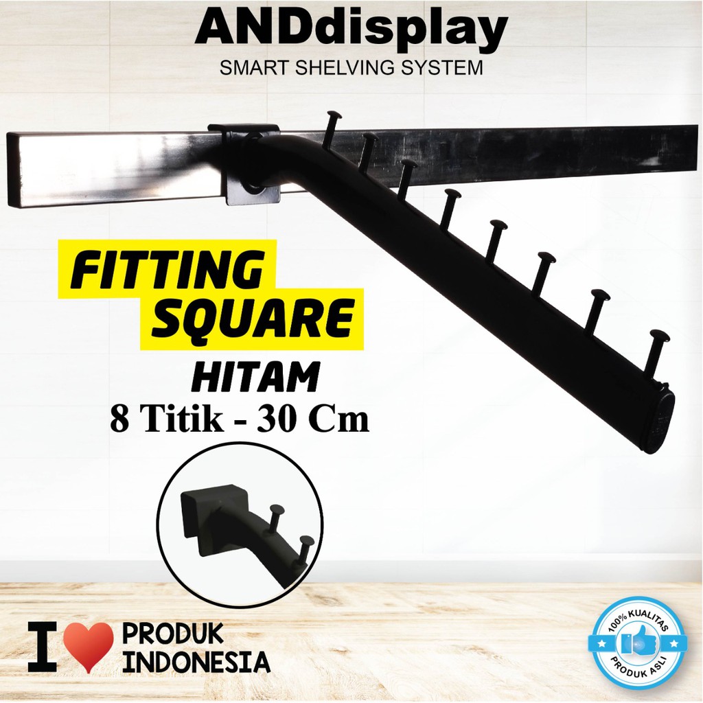 GANTUNGAN SULING BAJU PIPA KOTAK 8 TITIK FS 30 CM HITAM ANDDISPLAY