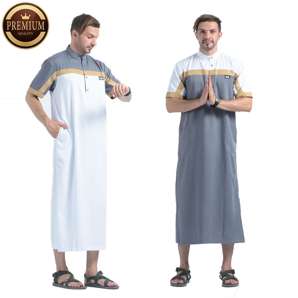 Gamis Assamad Jubah Muslim Pria Dewasa Lengan Pendek Terbaru Bahan Toyobo Massimo Original Distro Ba
