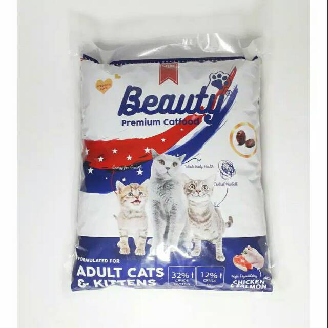 Makanan Kering Dry Cat Food BEAUTY 1 KG Kemasan Repack