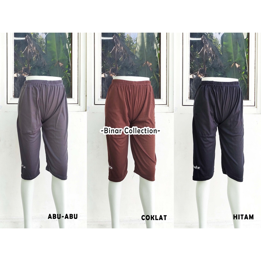 SYD 19- Celana leging pendek 7/8 ibu / legging cewek dalaman harian santai wanita murah fit L XL