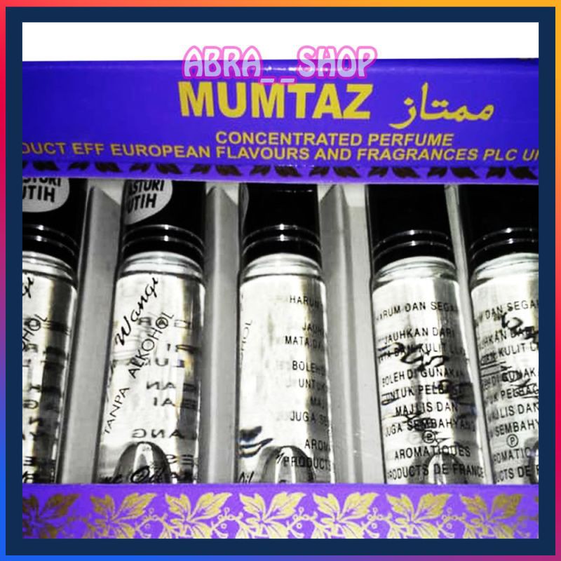 FARFUM MUMTAZ KASTURI PUTIH PARFUM HAJAR ASWAD SERIBU BUNGA 1 BOX (ISI 6) ORIGINAL