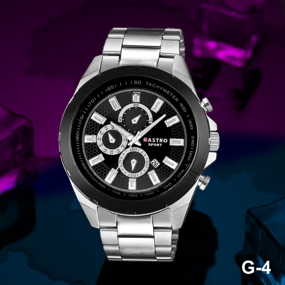 Jam Tangan Pria dan Wanita Sport Analog Rantai GASTRO Tanggal G4 Jam Tangan Stainless Steel