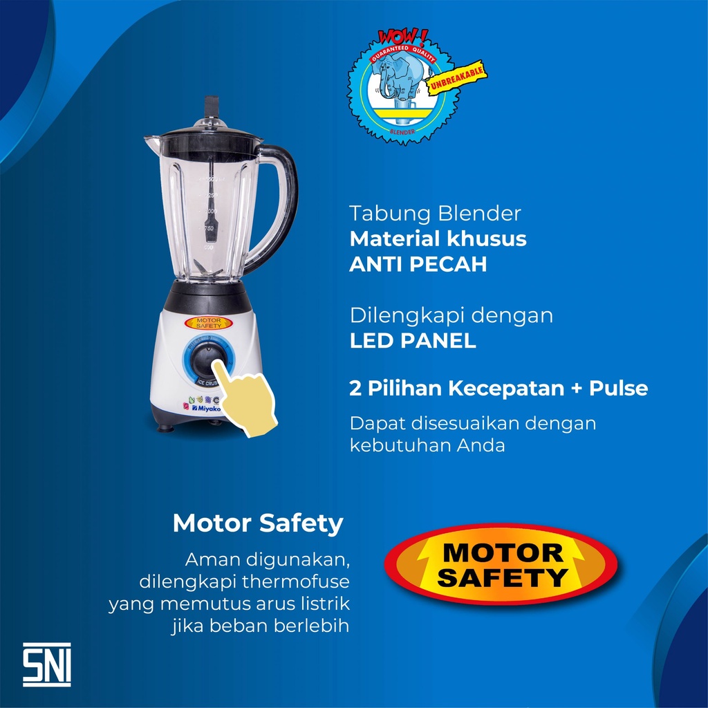 Miyako Blender Plastik 2 Tabung Gelas - BL52PI