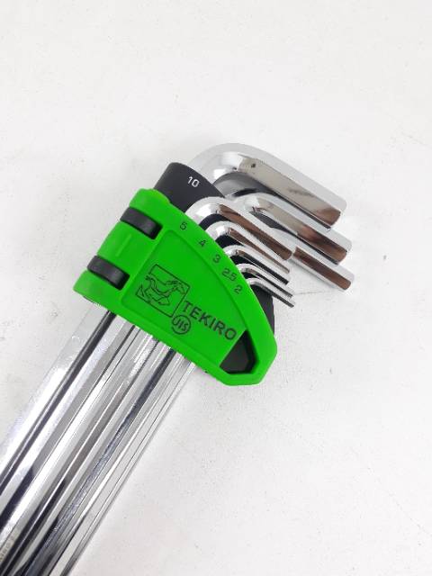 TEKIRO Kunci L Panjang Set 8 pcs 2-10 mm Hex Key Long Set 8pcs 2-10 mm TEKIRO Long Panjang  Kunci L Set Panjang 8 Pcs ( 2 - 10 MM ) TEKIRO / Hex Key Long Set 8Pcs