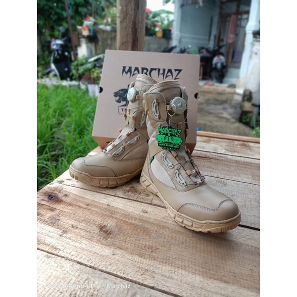 SEPATU PDL TALI PUTAR GURUN MERK MARCHAZ KULIT SAPI ASLI