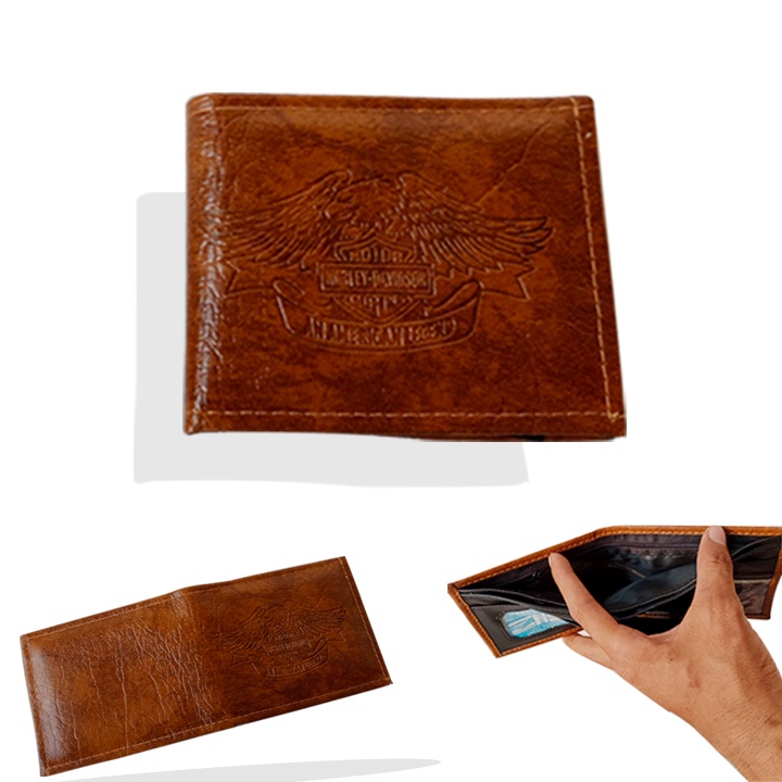 dompet pria dewasa coklat simple model lipat distro keren asli kulit murah