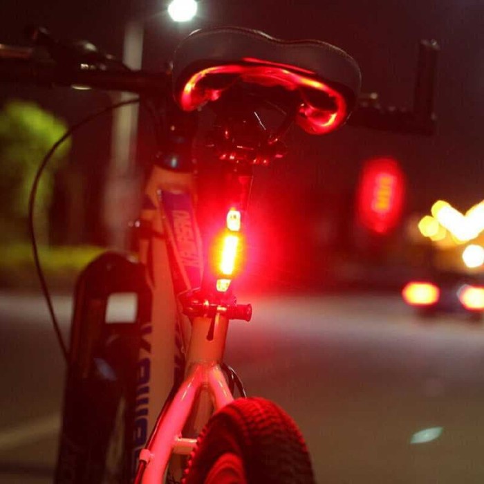 LAMPU LED SEPEDA DEPAN BELAKANG CHARGER led 4MODE WATERPROFF