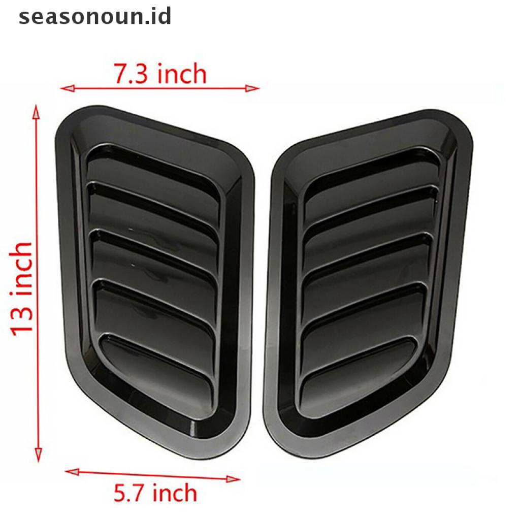 (seasonoun) Cover Ventilasi Udara Kap Mesin Mobil Universal Warna Hitam Glossy