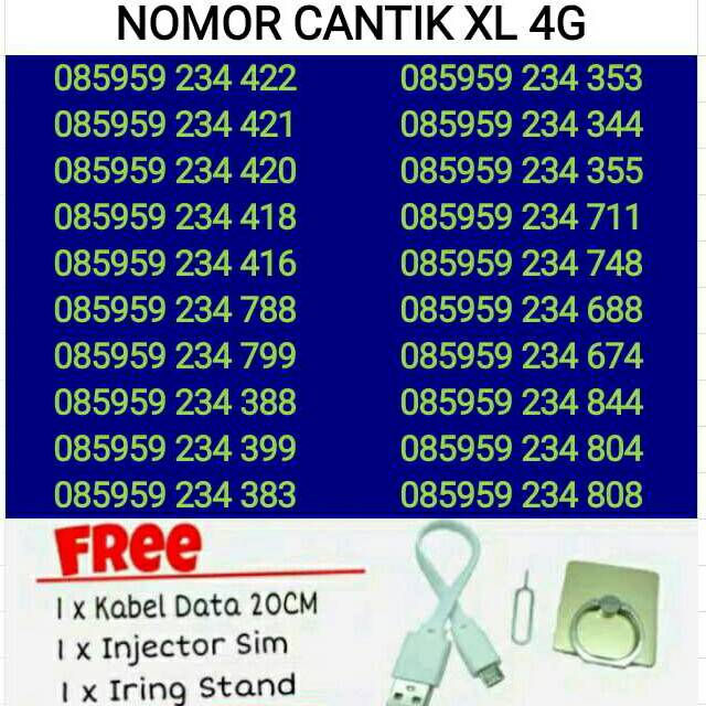 BUY 1 GET 1 FREE OBRAL SERI 5959 234 Kartu Perdana Nomor Cantik XL 4G