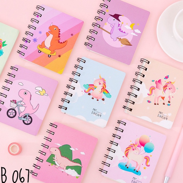 B067 | BUKU KECIL UNICORN dan DINO DRAGON | MINI NOTE | BUKU CATATAN KECIL
