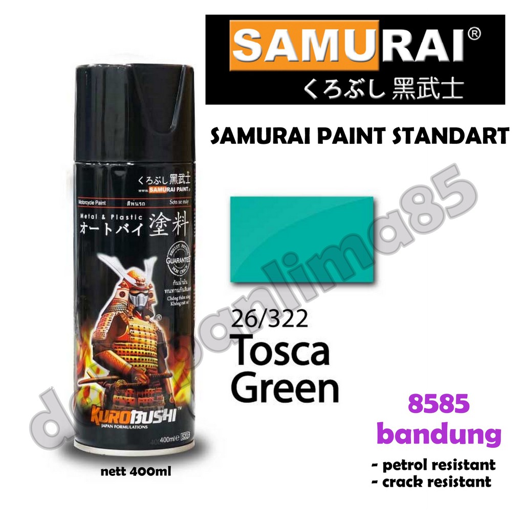 Samurai Paint 322 TOSCA GREEN/toska/biru tosca/biru/Cat Semprot/Pylox/Pilox/Pilok/Motor