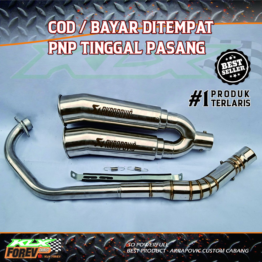 Knalpot racing megaphone cabang 2 vixion megapro satria sonic ninja cb150r cbr150r dll