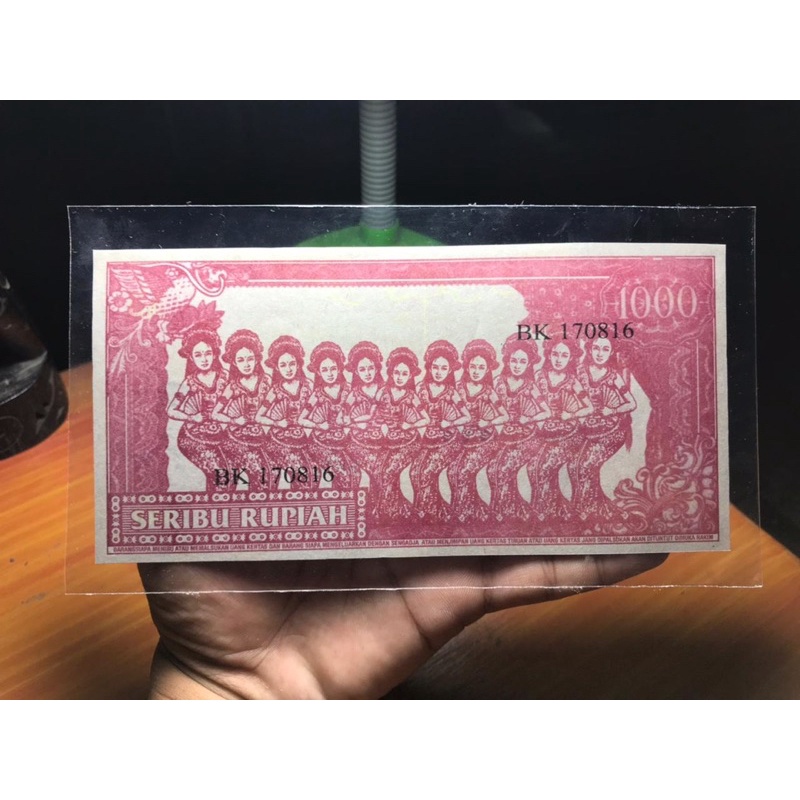 Uang Kuno Soekarno 1000 Rupiah 1964 Merah Penari 11 Langka