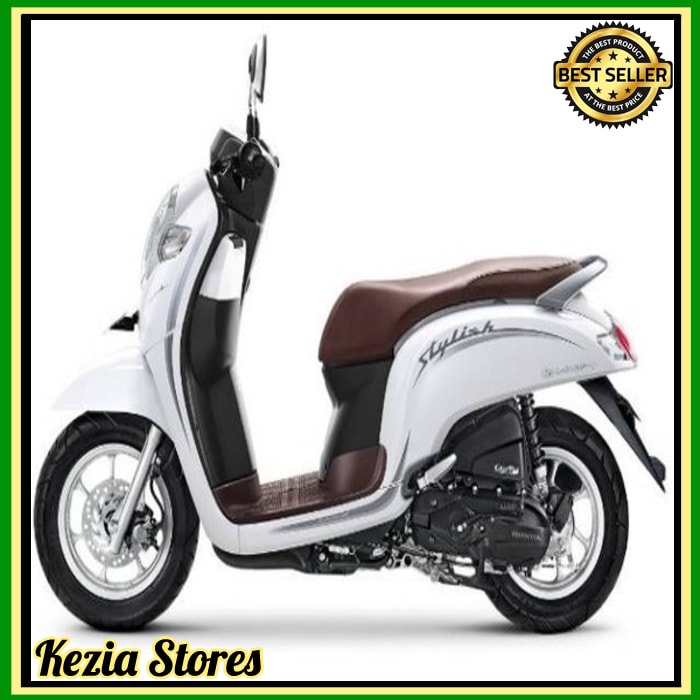Grosir striping honda scoopy stylish 2019 idling stop stiker motor list body putih standar kualitas 