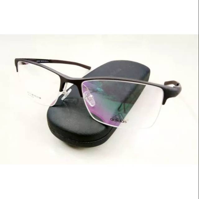 Kacamata Frame Minus Titanium Carbon Half Sporty Adidas CX6327-C2 No Corrosion -  Big Size