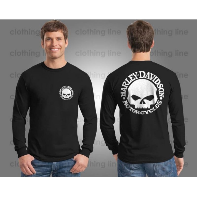 KAOS BAJU LENGAN PANJANG DISTRO BIKER HARLEY DAVIDSON COD COMBED 30S
