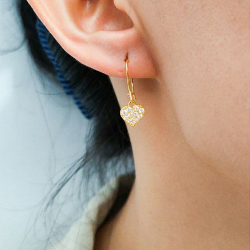 Anting White Love Emas asli