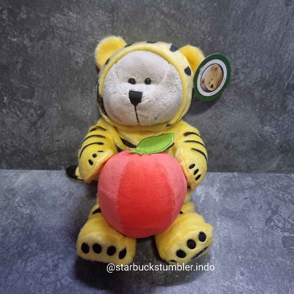 Starbucks Korea Singapore Bearista CNY 2022 Year Of Tiger Bear Macan Orange Boneka