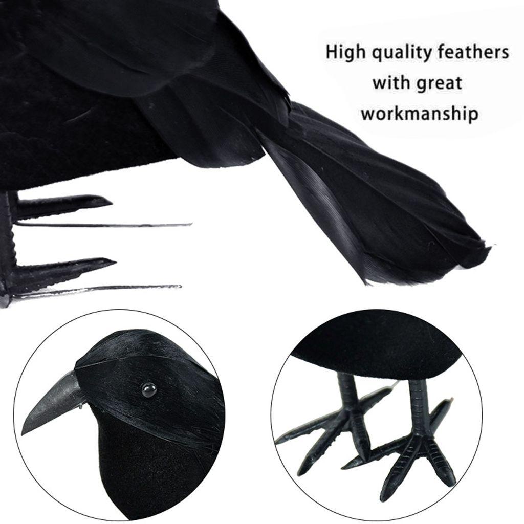 REBUY Burung Gagak Palsu Bahan Plastik Buatan Untuk Pesta,Home Black Festival DIY Model Gagak