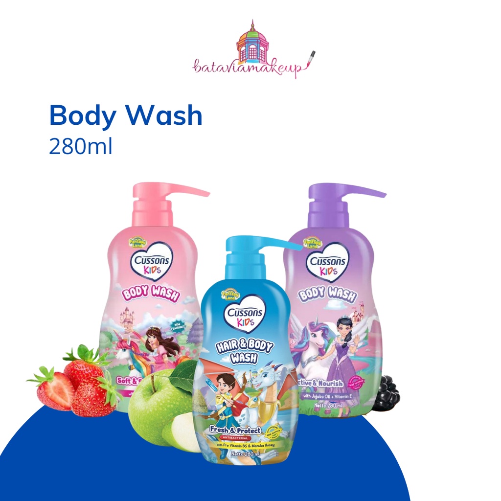 CUSSONS KIDS BODY WASH PUMP 280ML/CUSSON SABUN CAIR HOTWEELS/NAURA KIDS