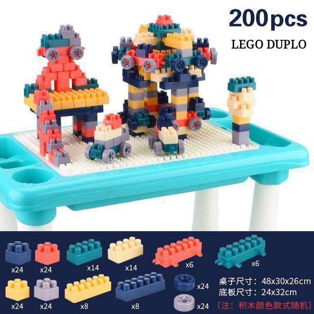 [JUALSEMUA18](8123-8)BALOK SUSUN MEJA SET KURSI BALOK  DUPLO 200PCS