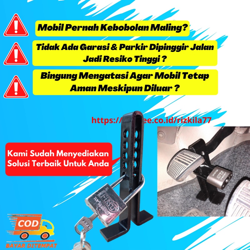 Kunci Pengaman Mobil Anti Maling Kunci Ganda Mobil Pengaman Pedal Pelindung Pedal Kopling Pengunci Kopling kunci Gembok Kopling mobil