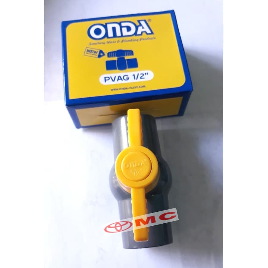 Ball Valve Bal Bol Brass Stop Kran Keran PVC 1/2 Inch ONDA PVAG 1/2