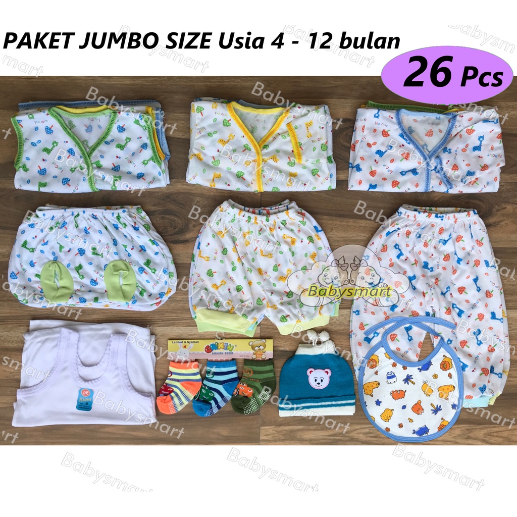 Babysmart - Paket Hemat/Hadiah Perlengkapan Baju Bayi JUMBO Usia 4-12 bulan BOY/GIRL Ekonomis dan Hemat PAKET JUMBO 3