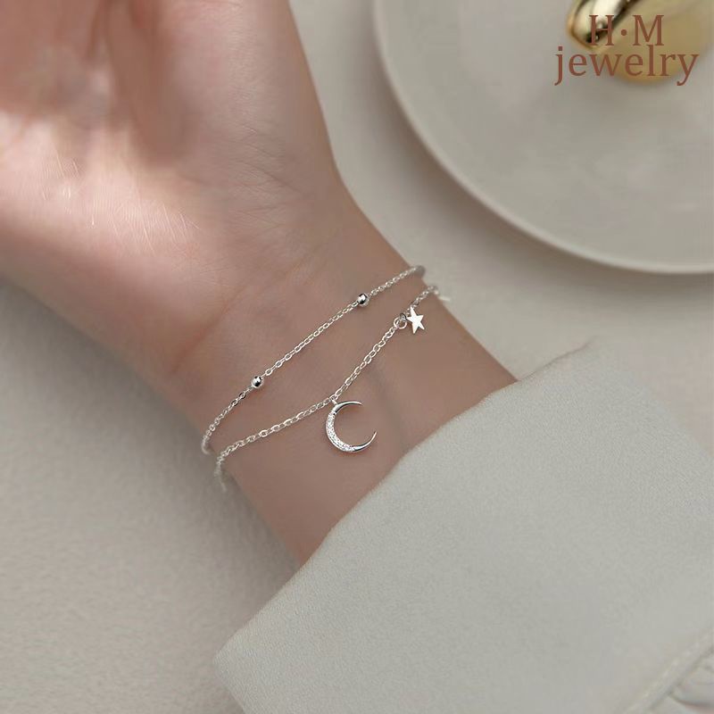 Gelang Lapis Ganda Bahan S925 Silver