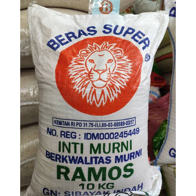 Beras Kepala Singa Super Ramos Inti Murni 10KG (Original 100%).