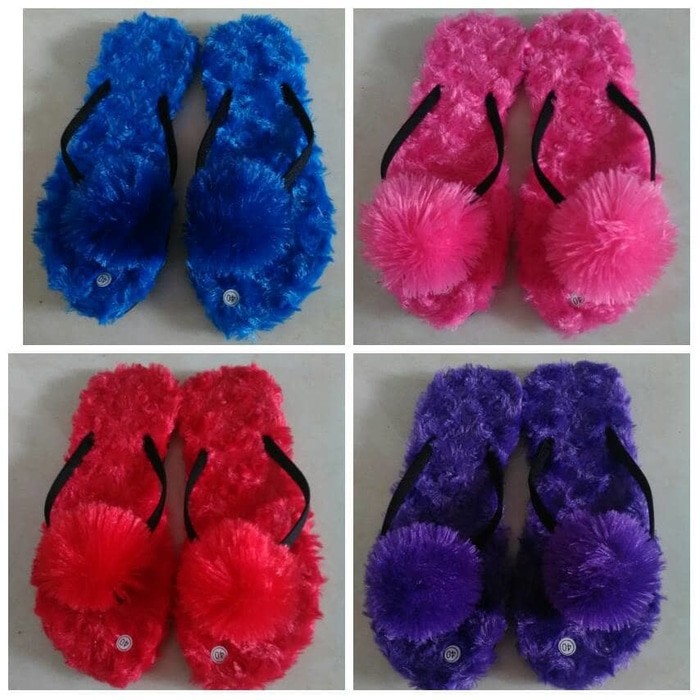 Flat pompom bulu Shopee Indonesia