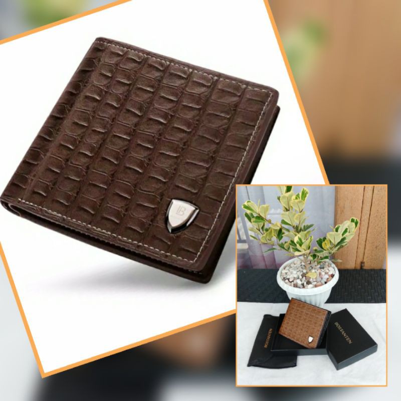 BOSTANTEN Original Dompet Lipat Kulit Untuk Pria - Espresso Eksklusif