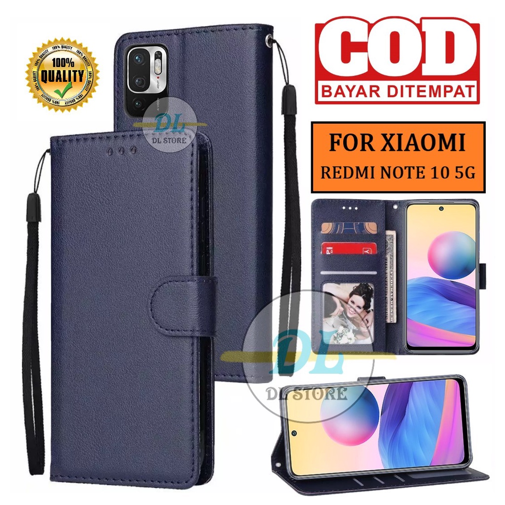 XIAOMI REDMI NOTE 10 5G FLIP LEATHER CASE PREMIUM-FLIP WALLET CASE KULIT