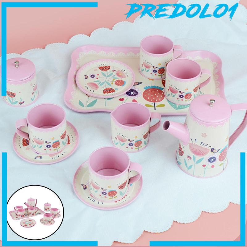 (Predolo1) 12pcs / Set Mainan Simulasi Teko + Cangkir Teh Untuk Anak Bermain Peran